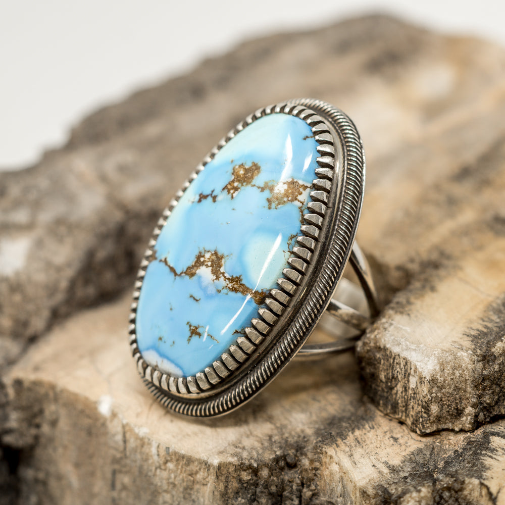 Native sterling golden hills fashion turquoise ring