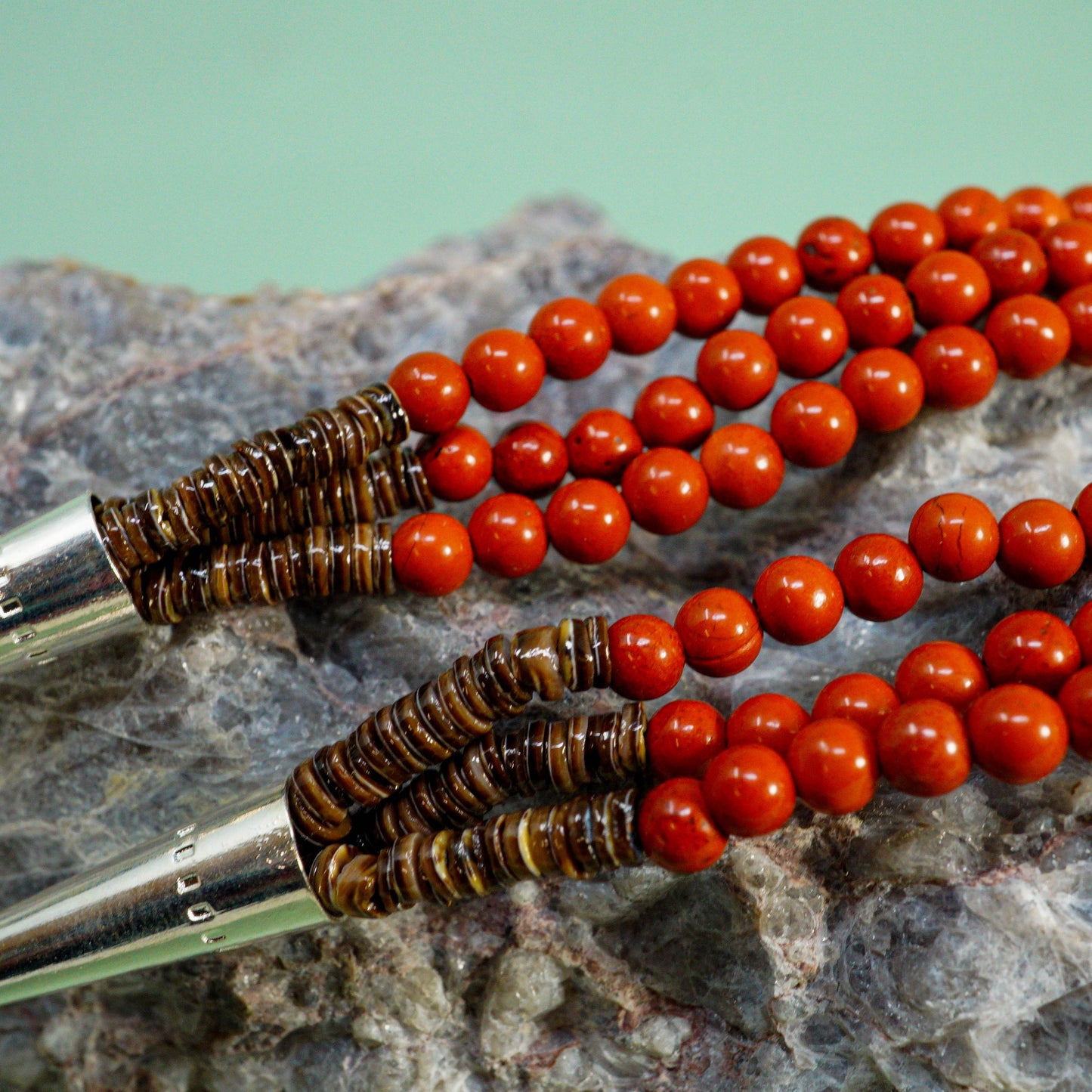 3-Strand Kingman Blue Turquoise with Minnesota Pipestone