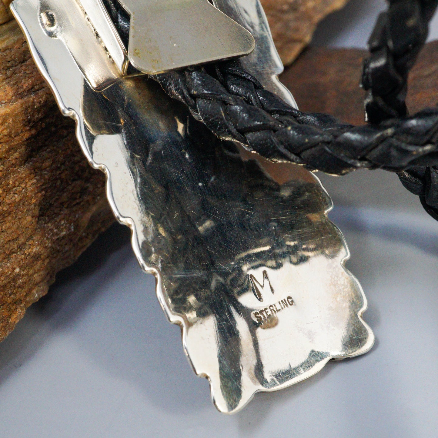 Sleeping Beauty & Coral Sterling Silver Bolo Tie