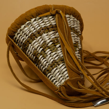 6" Diameter Apache Burden Basket | Brown Stripes