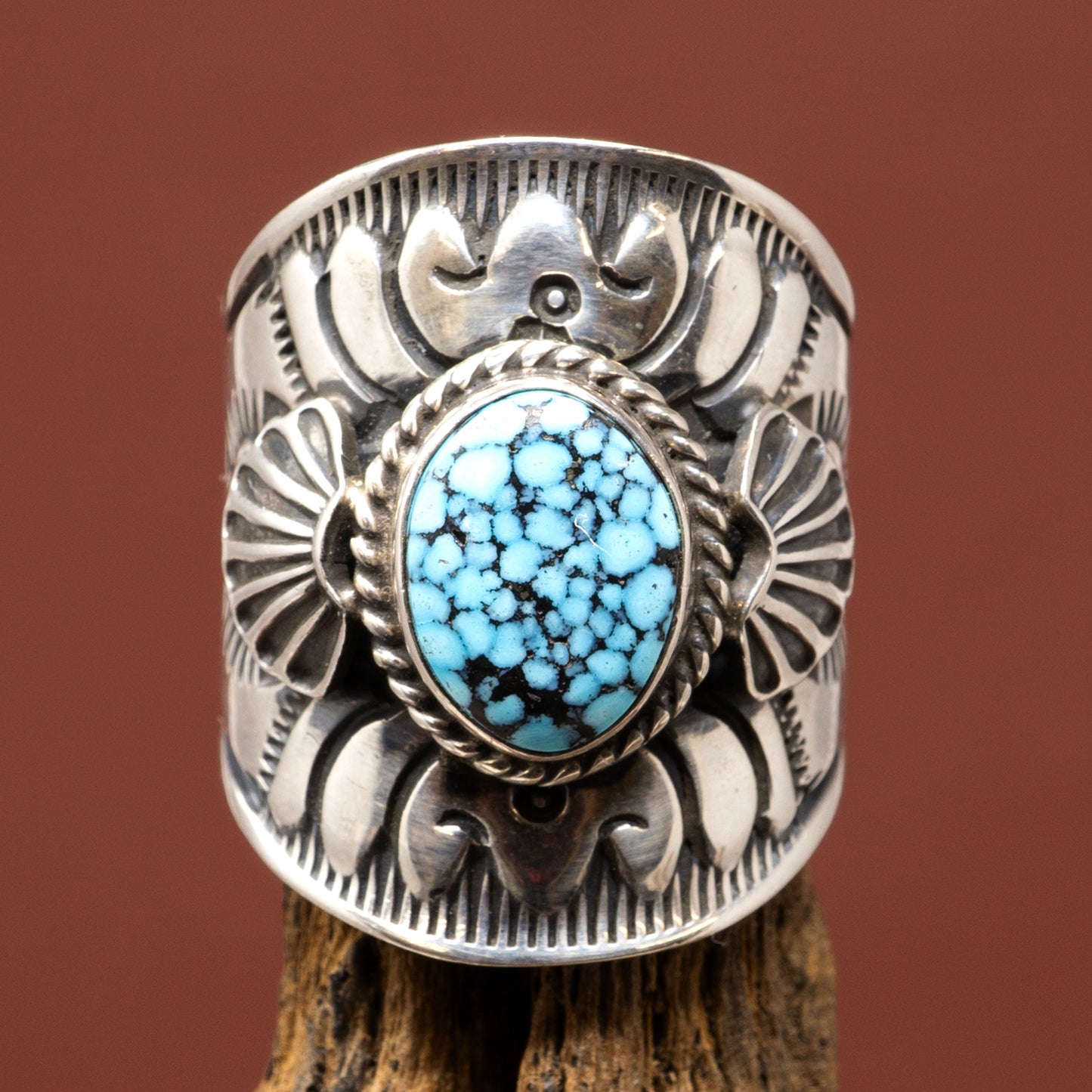 Turquoise & Silver Ring by Derrick Gordon | Size 9.25