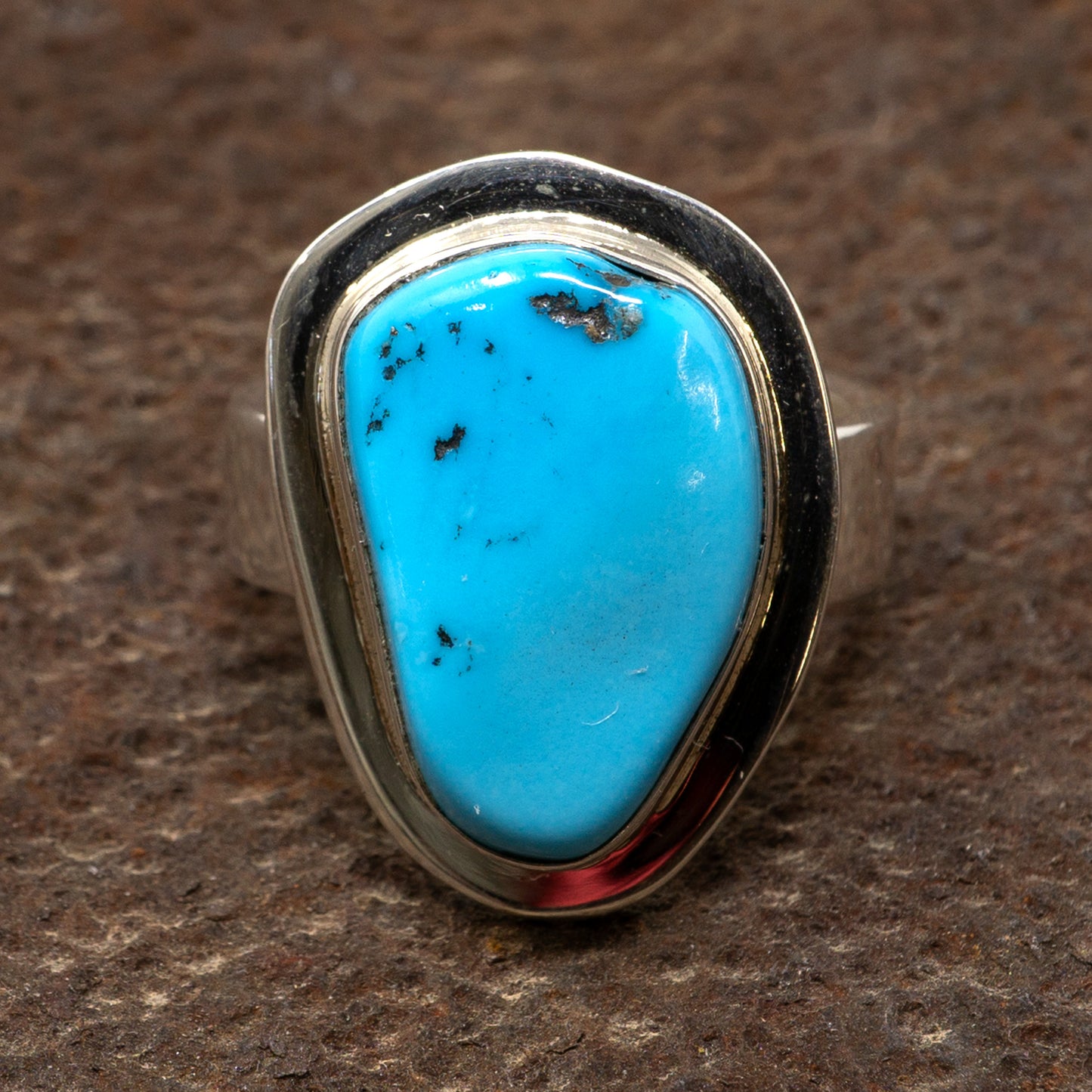 Morenci Turquoise Modern Setting Ring by Marie Jackson | Size 9.25