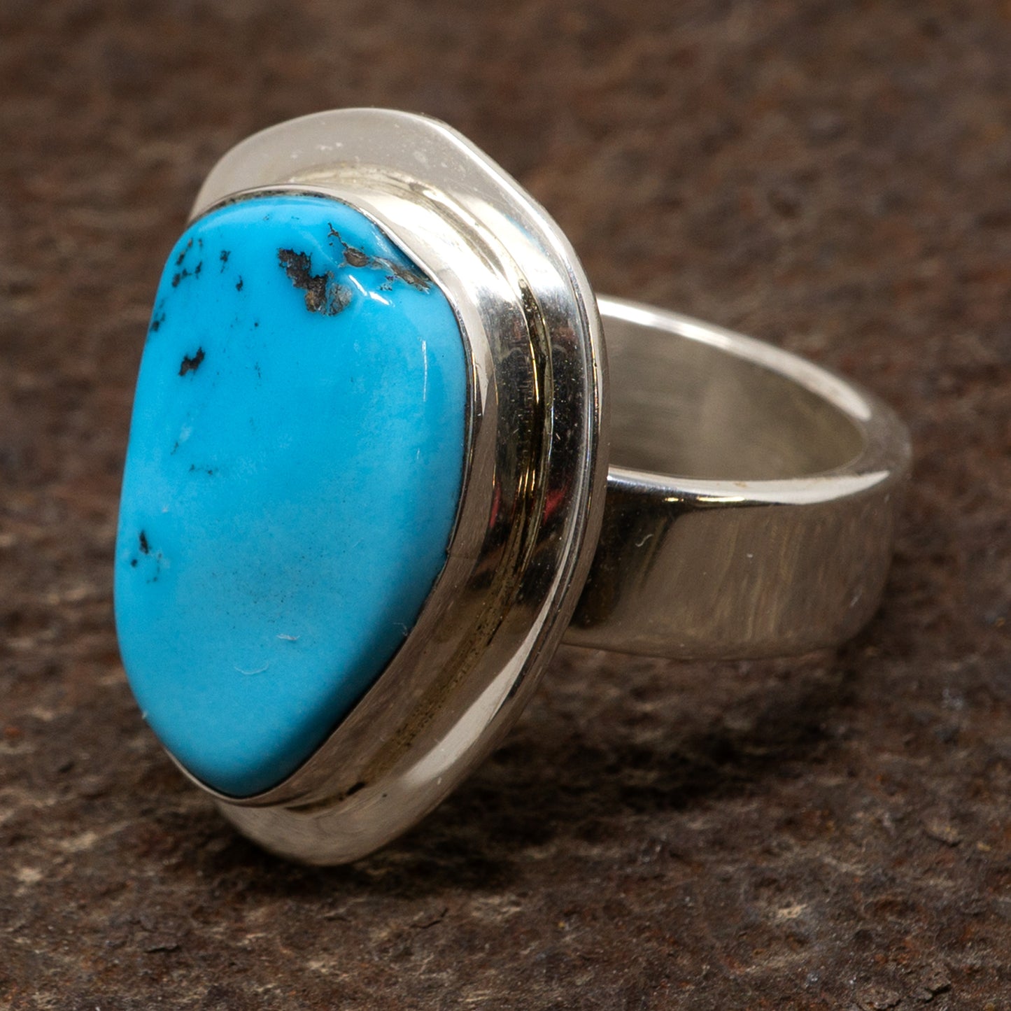 Morenci Turquoise Modern Setting Ring by Marie Jackson | Size 9.25