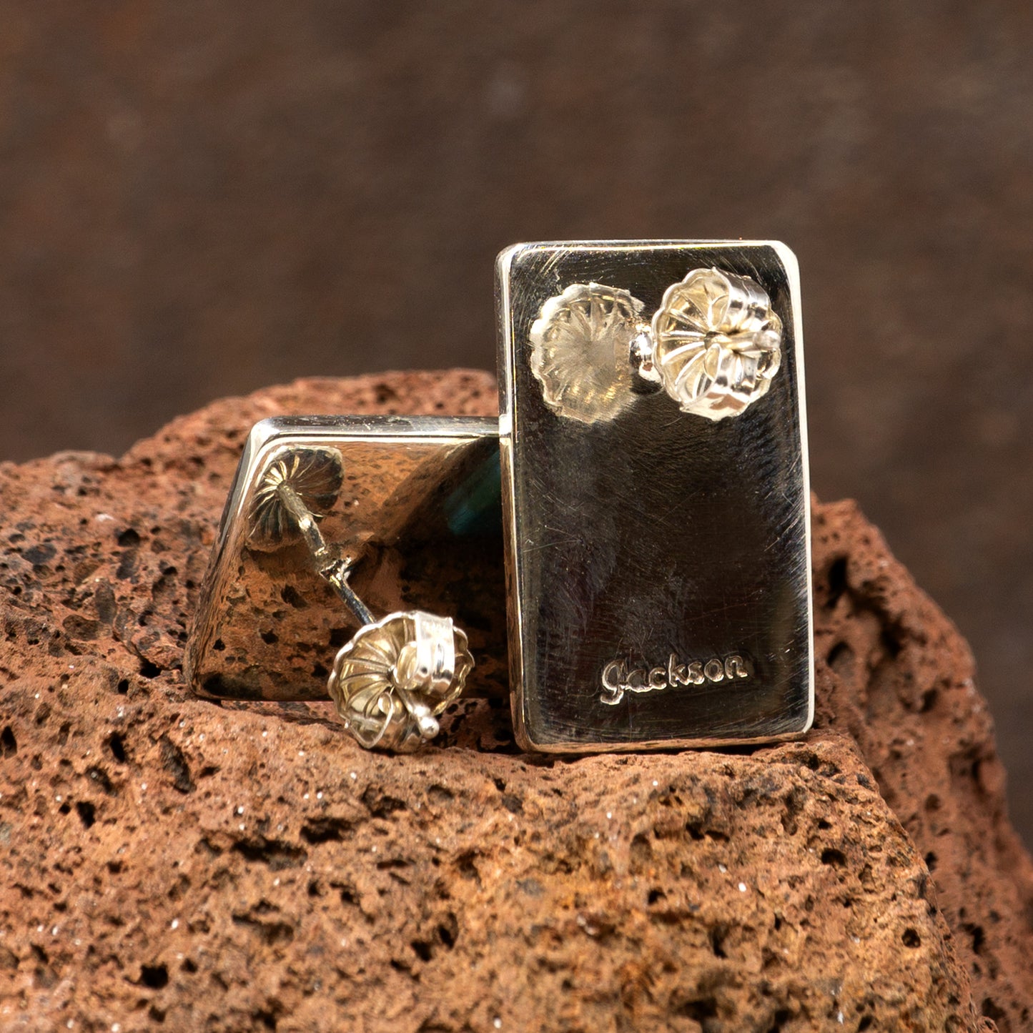 Multi-Stone & Turquoise Mosaic Tile Retangular Modern Earrings | Marie Jackson