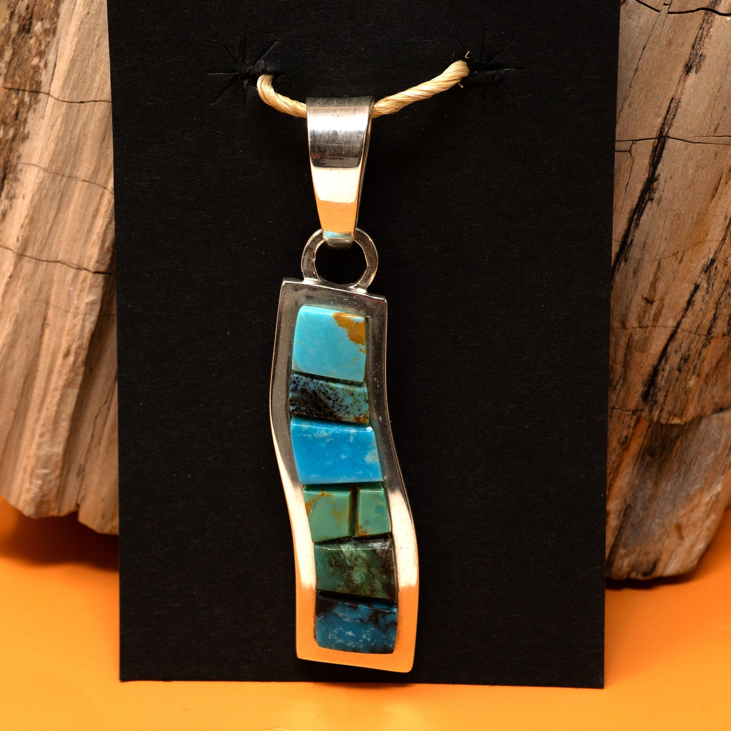 Multi-Turquoise Modern Set Silver Pendant | Tommy Jackson