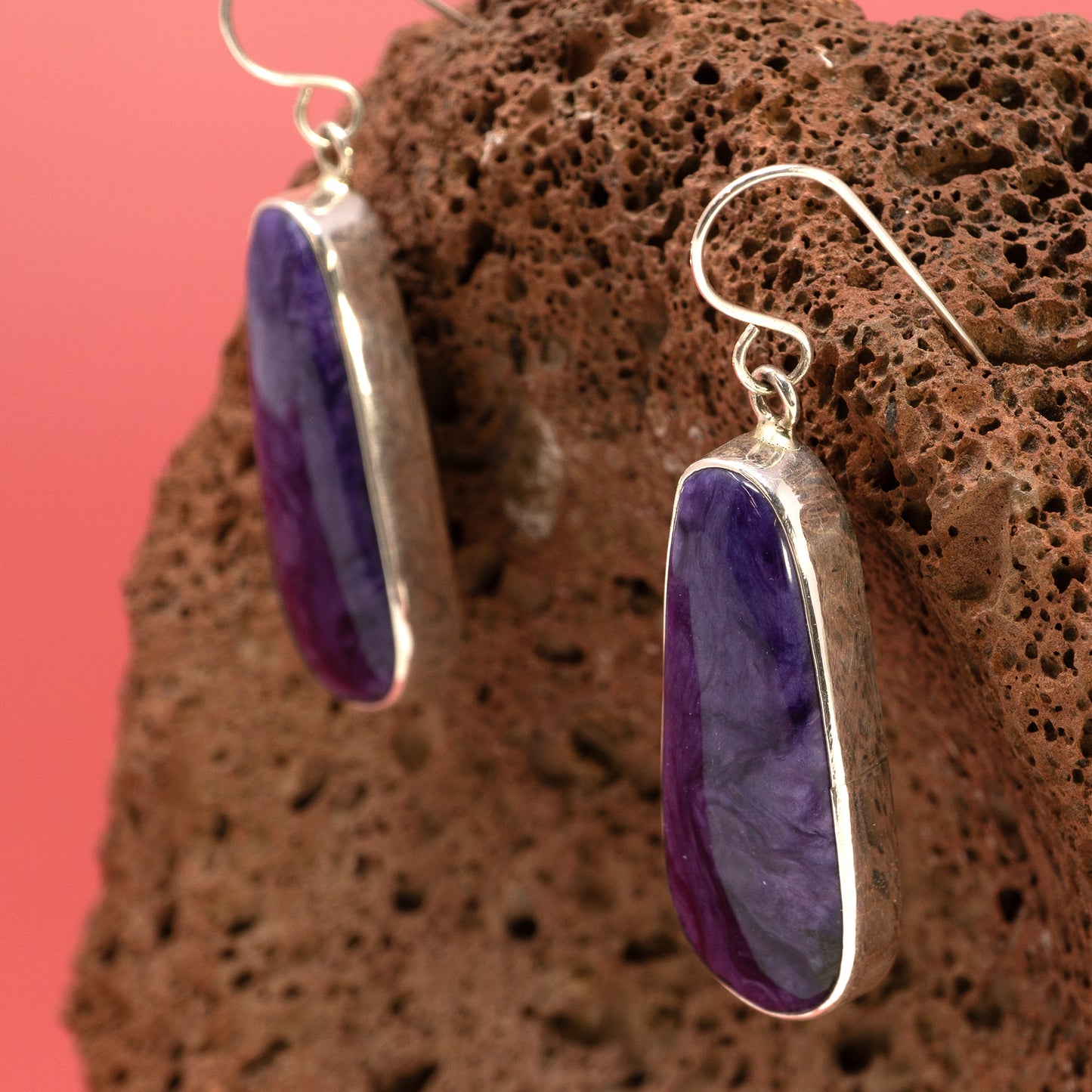 Charite Earrings in Sterling Silver Minimalist Setting