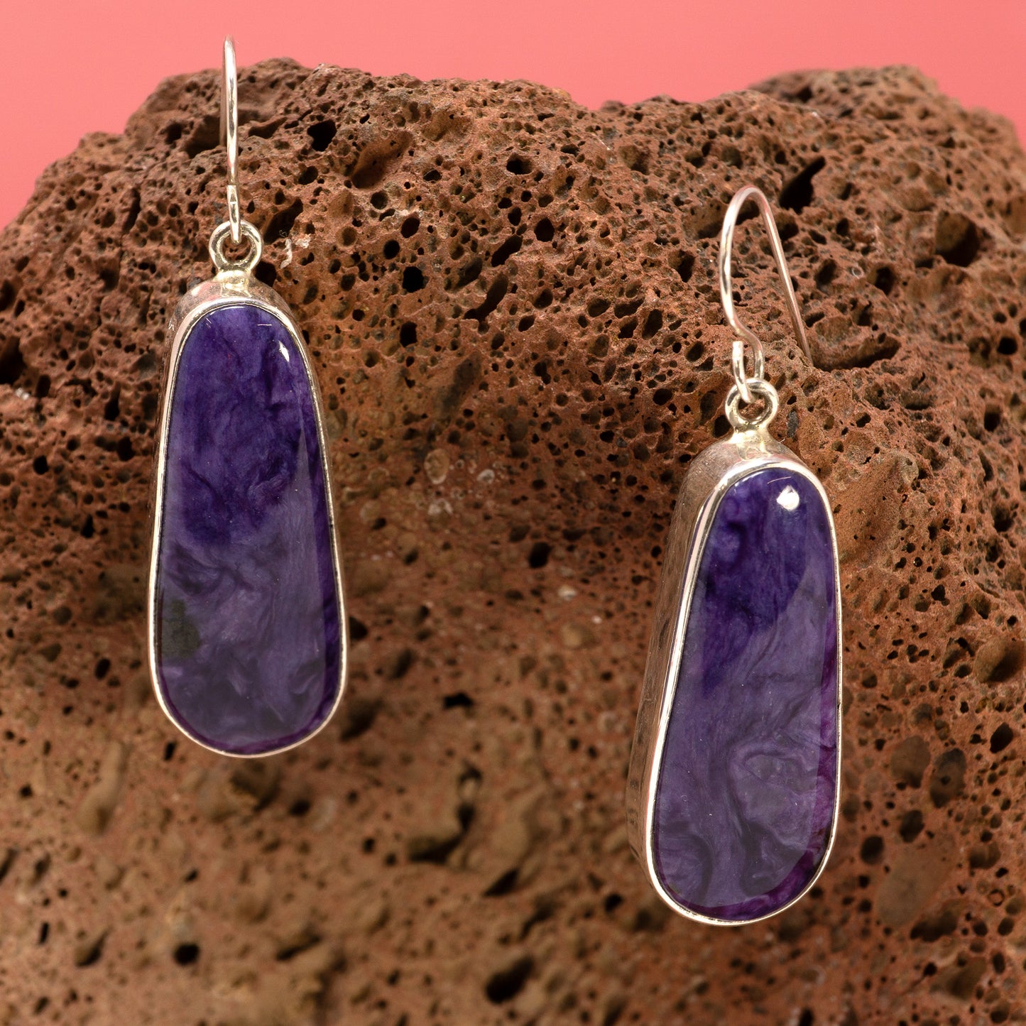 Charite Earrings in Sterling Silver Minimalist Setting