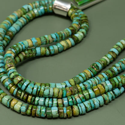 Sonoran Gold Beaded Necklace with Mosiac Lapidary Pendant | Tommy Jackson