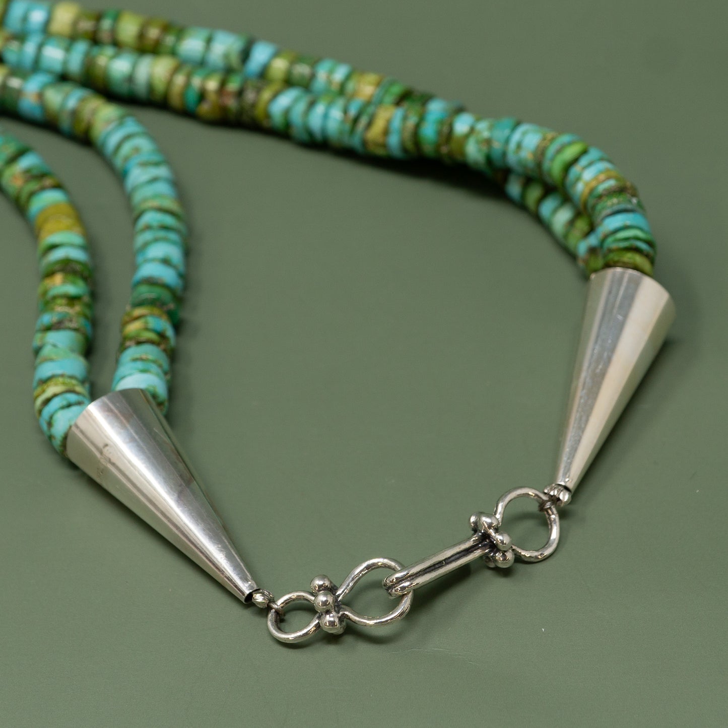 Sonoran Gold Beaded Necklace with Mosiac Lapidary Pendant | Tommy Jackson