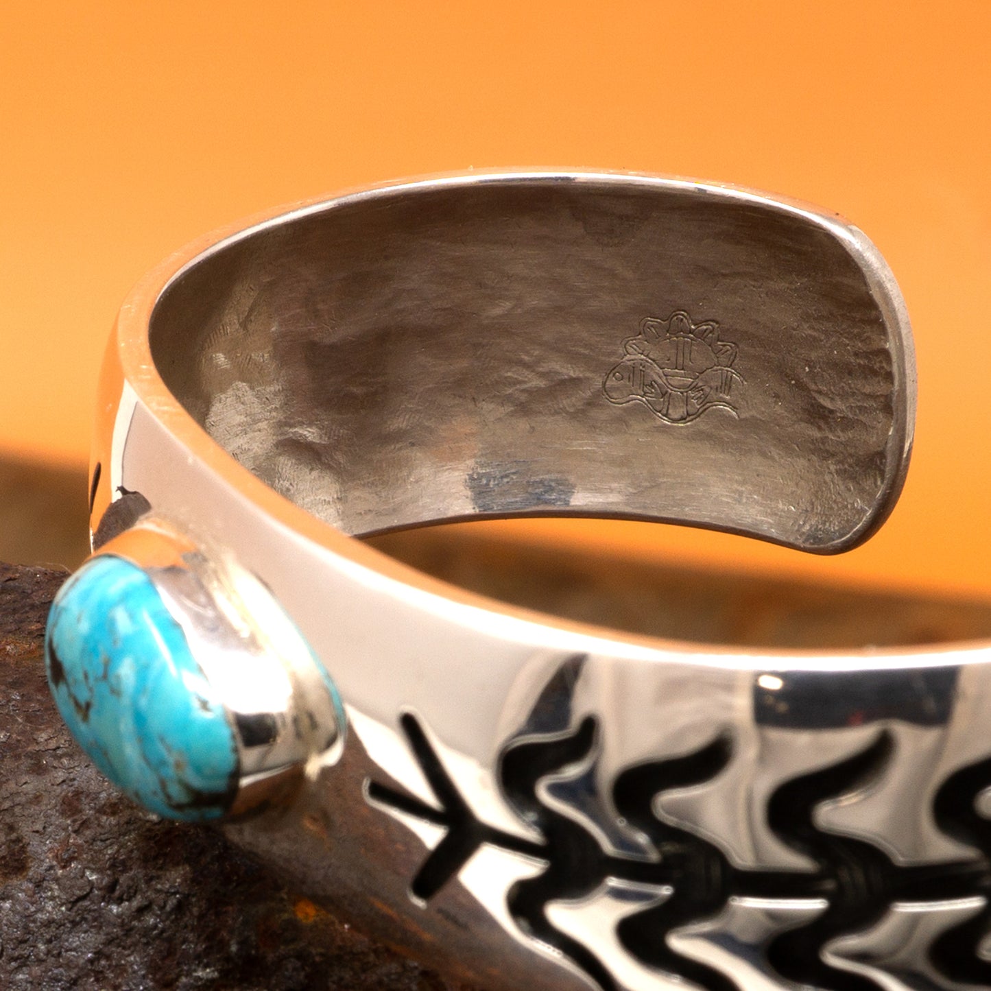 Kingman Turquoise in Silver Cuff Bracelet | Berna & Anderson Koinva