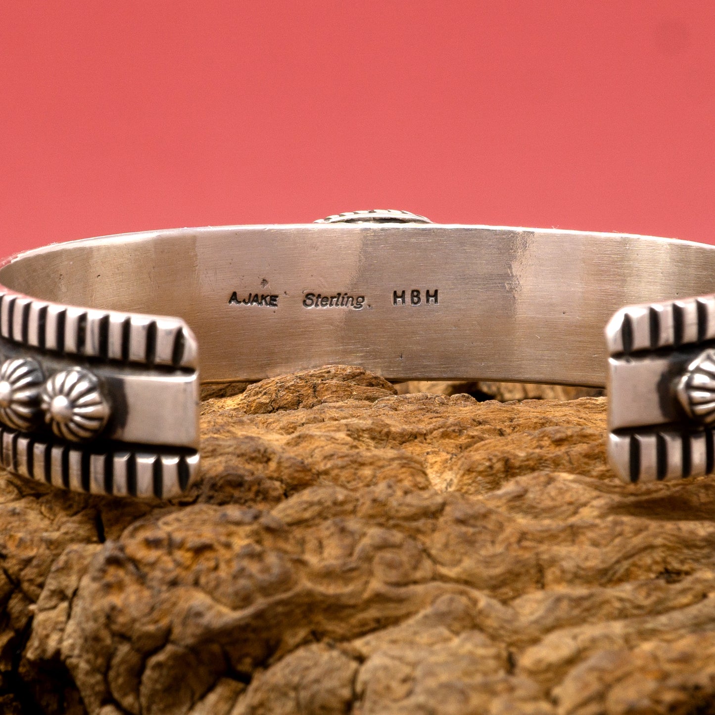 Sonoran Gold Turquoise Hand-stamped and Overlay Silver Cuff Bracelet