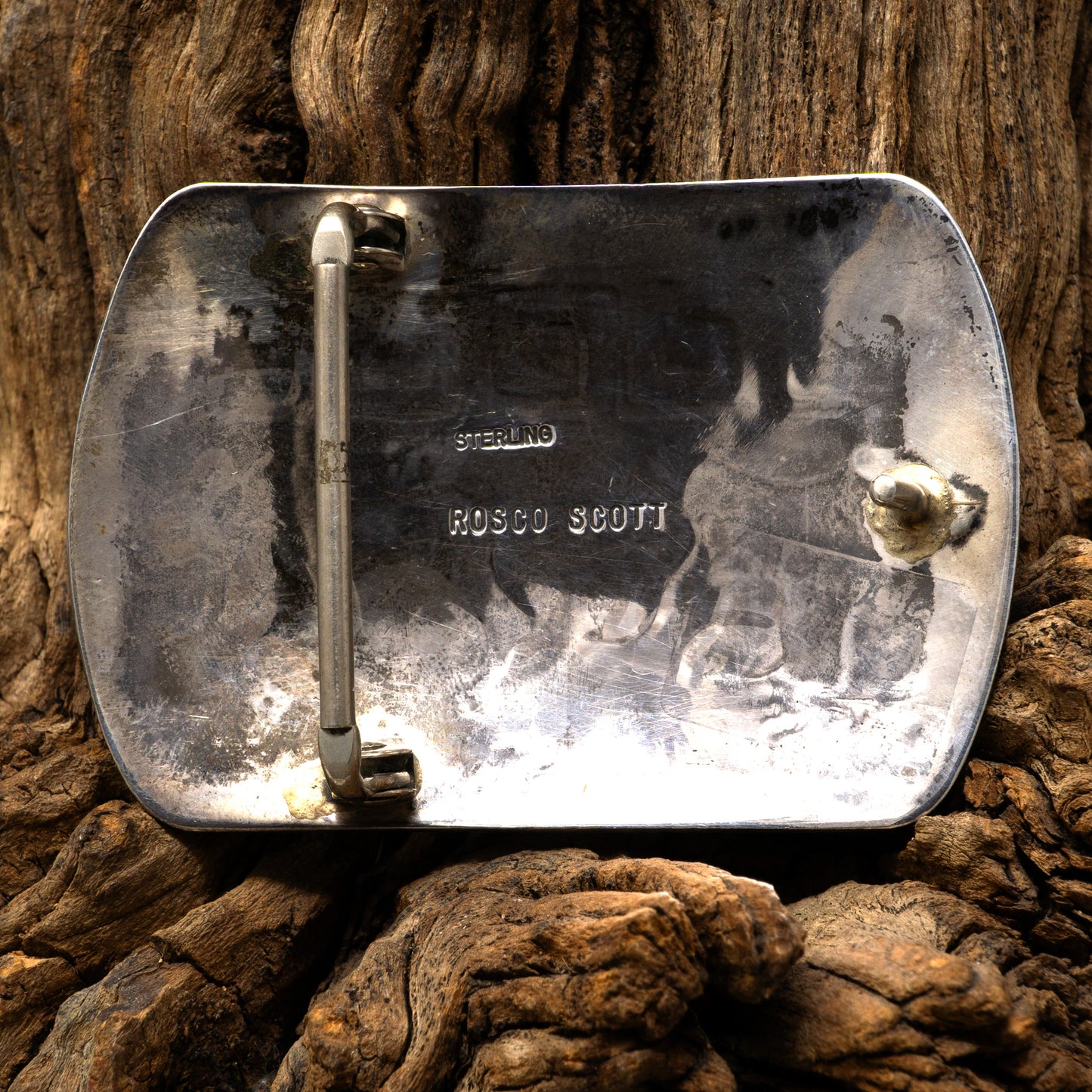 Sterling Silver Bears and Patterns Belt Buckle | Rosco Scott