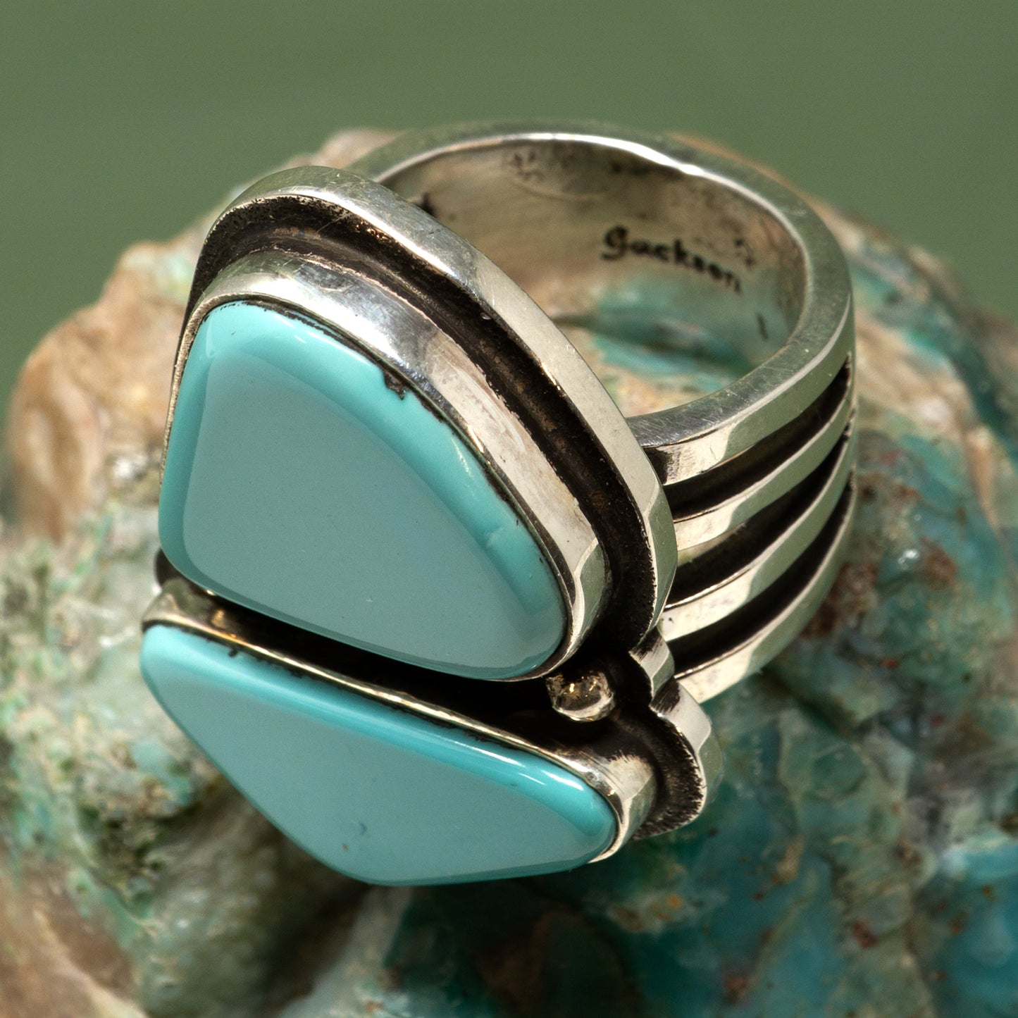 Sleeping Beauty Turquoise Ring in Sterling Silver by Marie Jackson | Size 9