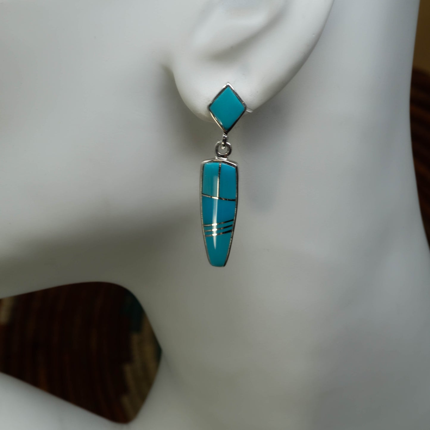 Kingman Turquoise Inlay Earrings