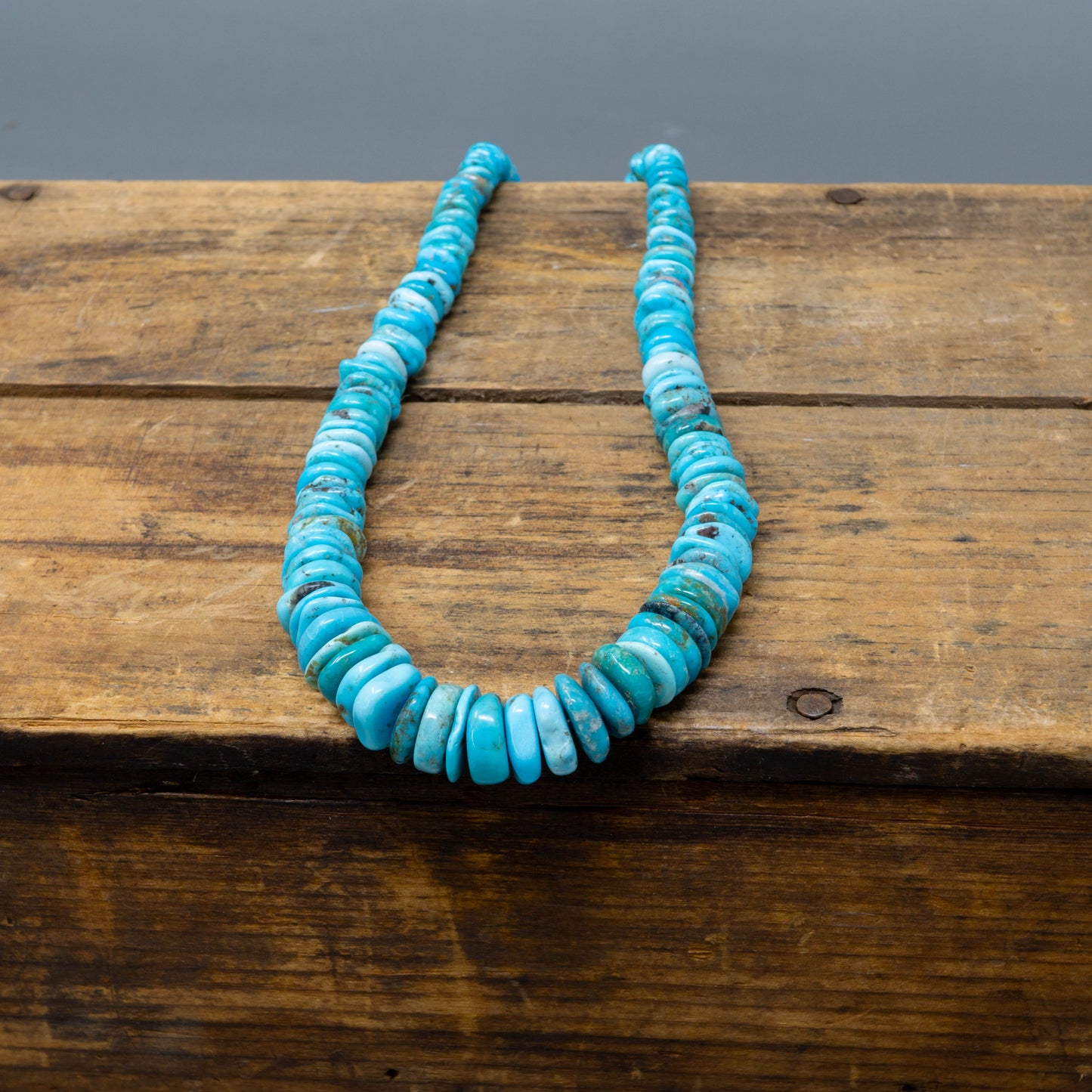 Hand Rolled Kingman Turquoise Necklace