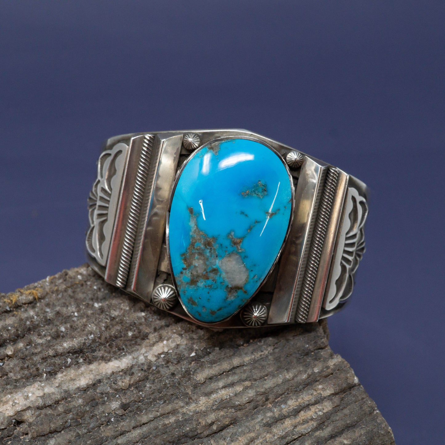 Tommy Jackson Sterling Silver Cuff with Morenci Turquoise