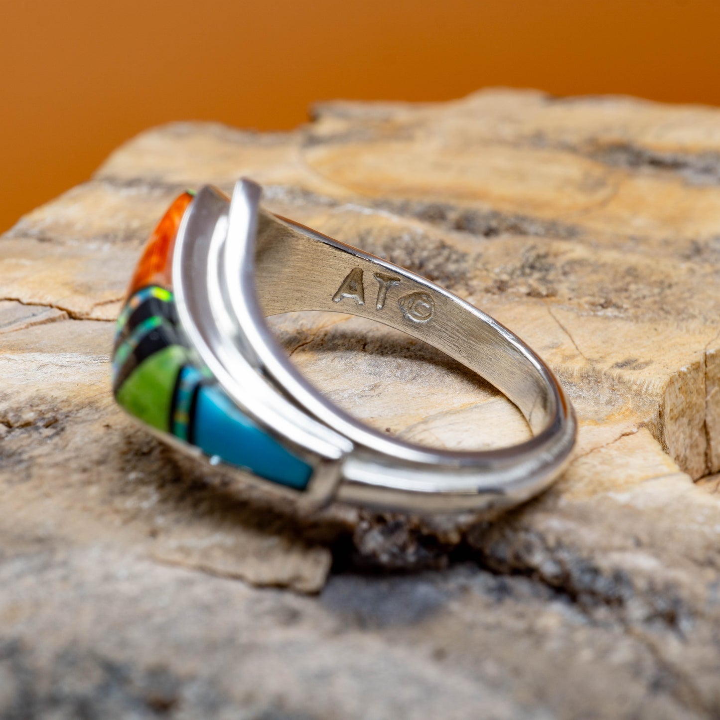 Multi-Stone Zuni Inlay Ring set in Sterling Silver