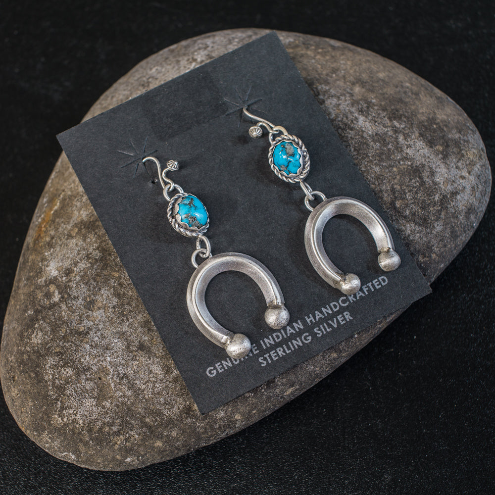 Sleeping Beauty Turquoise & Sterling Silver Earrings by Andrew Ruiz