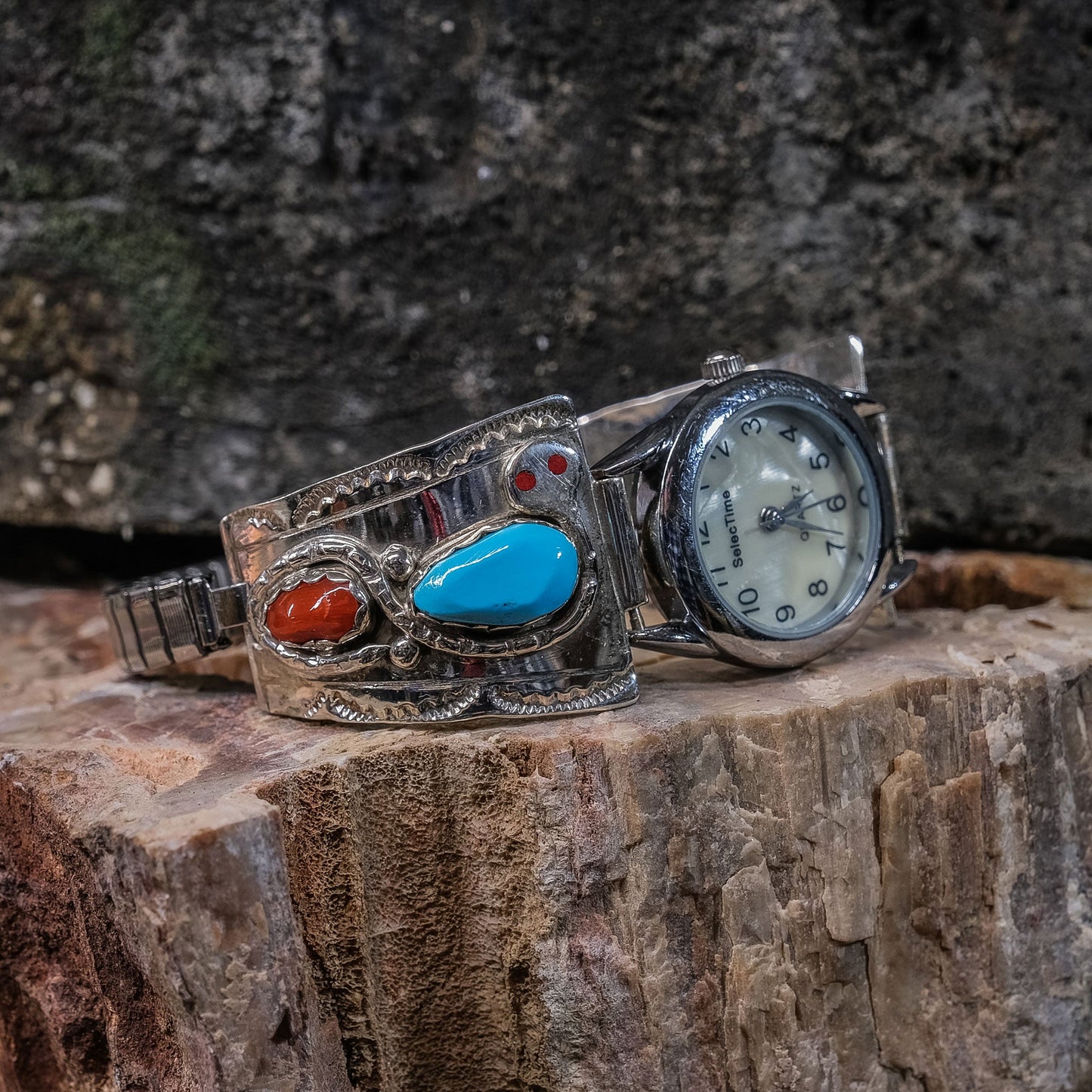 Effie Sleeping Beauty Turquoise & Coral Snake Watch