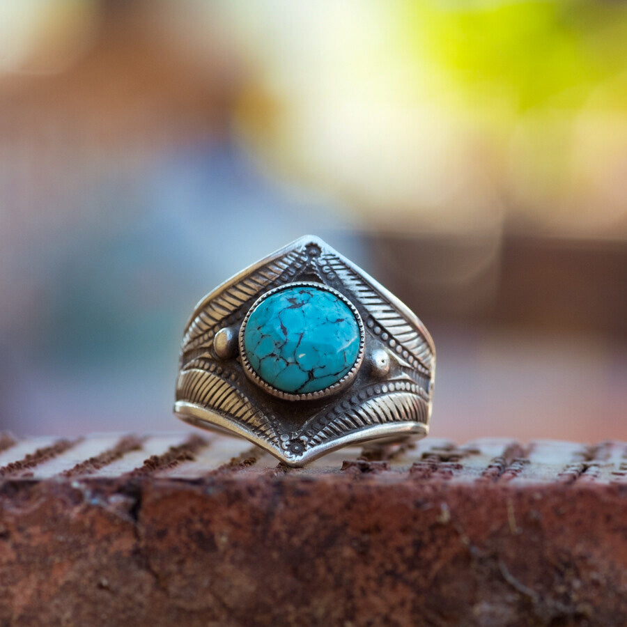 Turquoise & Silver Ring by Calvin Martinez - Size 9.25 – Pickle