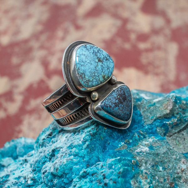 Chinese Turquoise Ring by Tommy Jackson Size 13.5