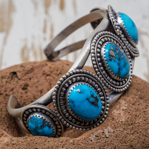 Sleeping Beauty Turquoise Cuff Bracelet by Martha Willeto