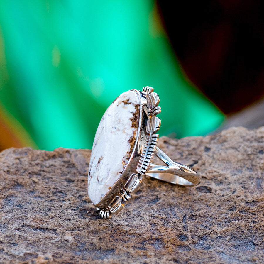 Rare Arizona Wildhorse & Stamped Sterling Silver Ring Size 9