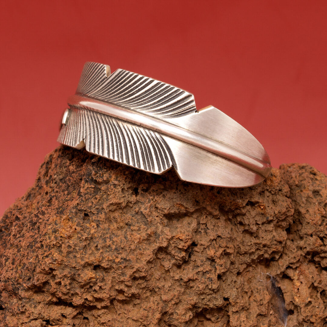 Silver Feather Cuff Bracelet - by CC