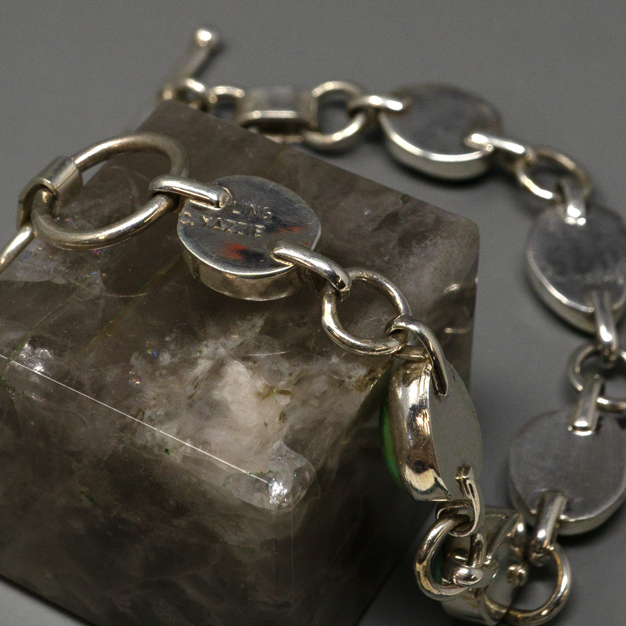 8" Royston Turquoise Linked Bracelet Sterling Silver - by Charlene Yazzie