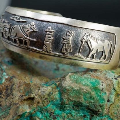 Sterling Silver Overlay Storyteller Cuff