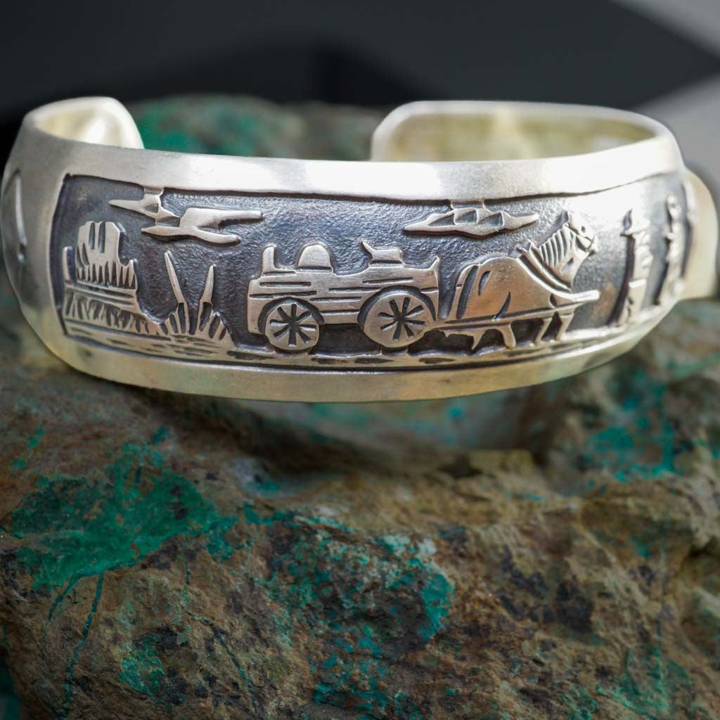 Sterling Silver Overlay Storyteller Cuff