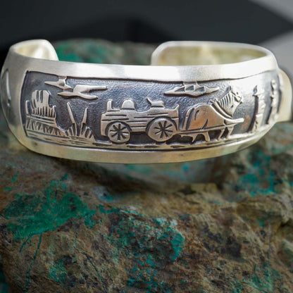 Sterling Silver Overlay Storyteller Cuff