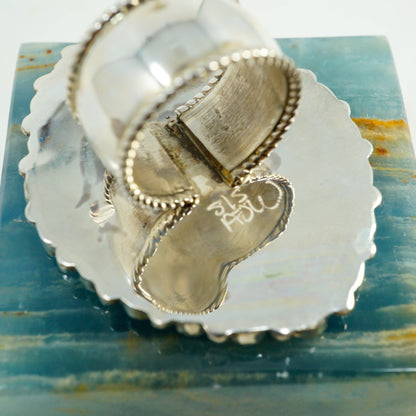 Sleeping Beauty in Sterling Silver Cluster Ring