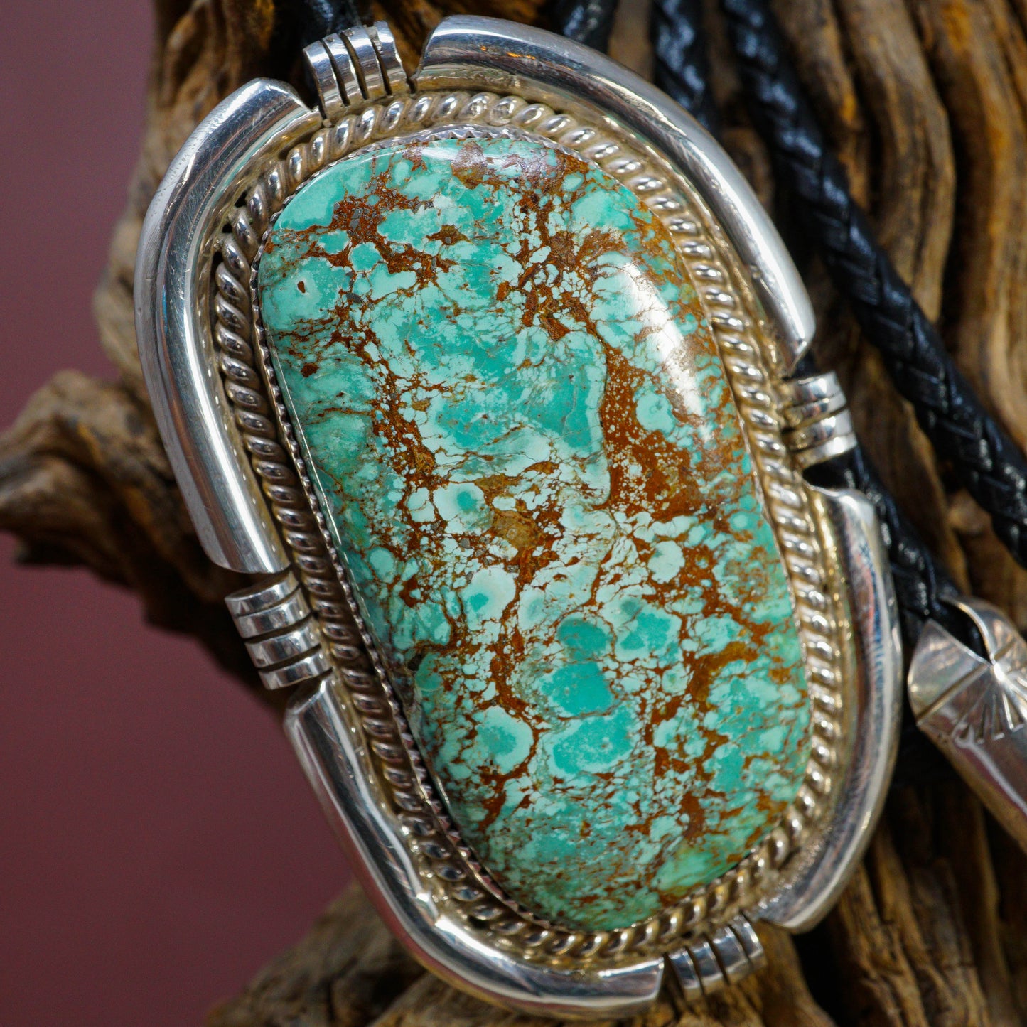 Royston Turquoise in Sterling Silver Bolo Tie