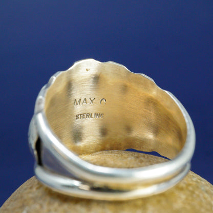 Red Coral & Sleeping Beauty Old Style Men's Ring