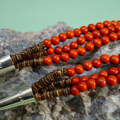 3-Strand Kingman Blue Turquoise with Minnesota Pipestone