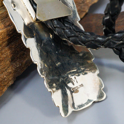 Sleeping Beauty & Coral Sterling Silver Bolo Tie