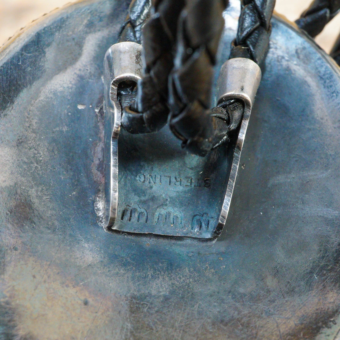 Antique Bisbee Turquoise & Red Coral Bolo Tie
