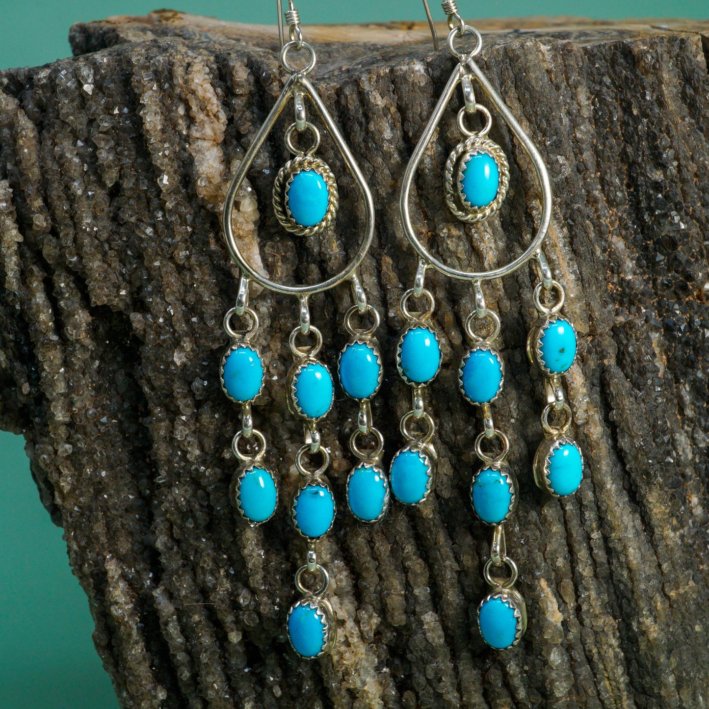Sleeping Beauty Chandelier Style Earrings