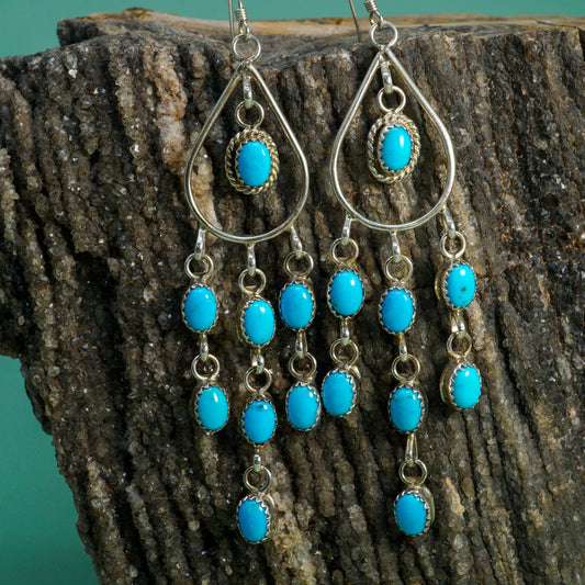 Sleeping Beauty Chandelier Style Earrings