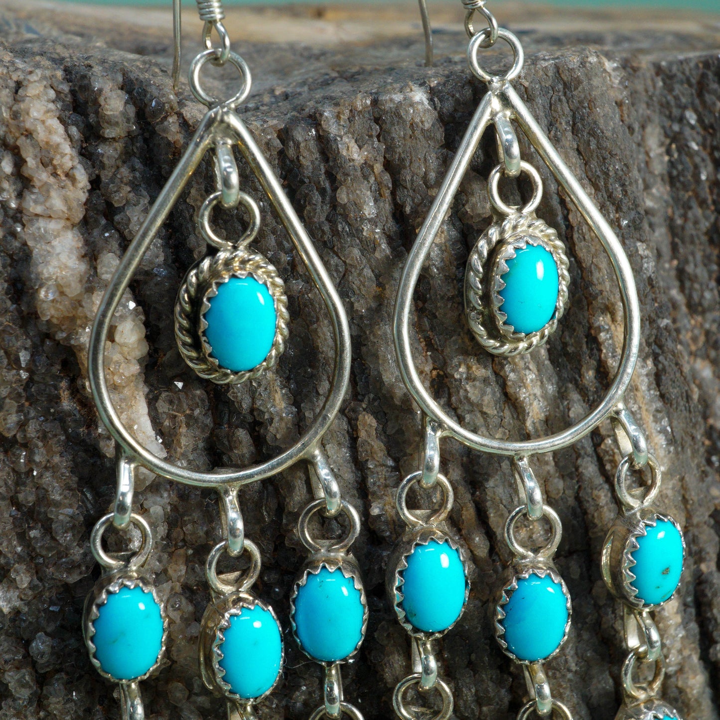Sleeping Beauty Chandelier Style Earrings