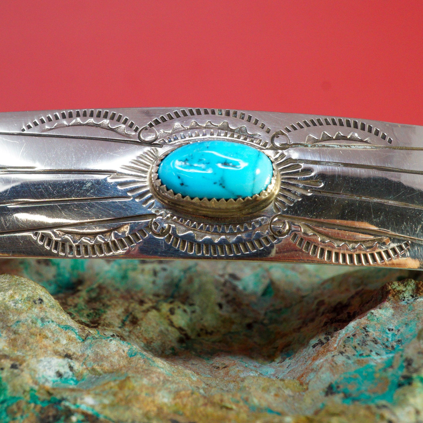 Classic Sterling Silver Barrette with Kingman Turquoise