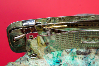 Classic Sterling Silver Barrette with Kingman Turquoise