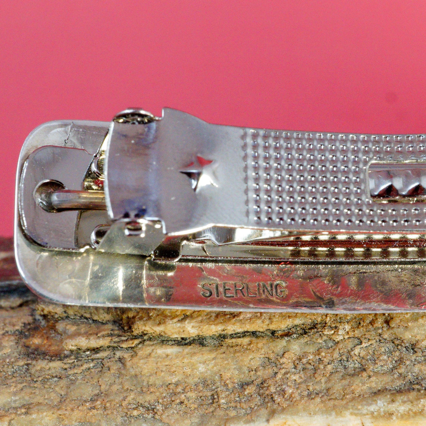Classic Sterling Silver Barrette with Kingman Turquoise