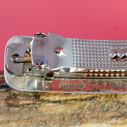 Classic Sterling Silver Barrette with Kingman Turquoise