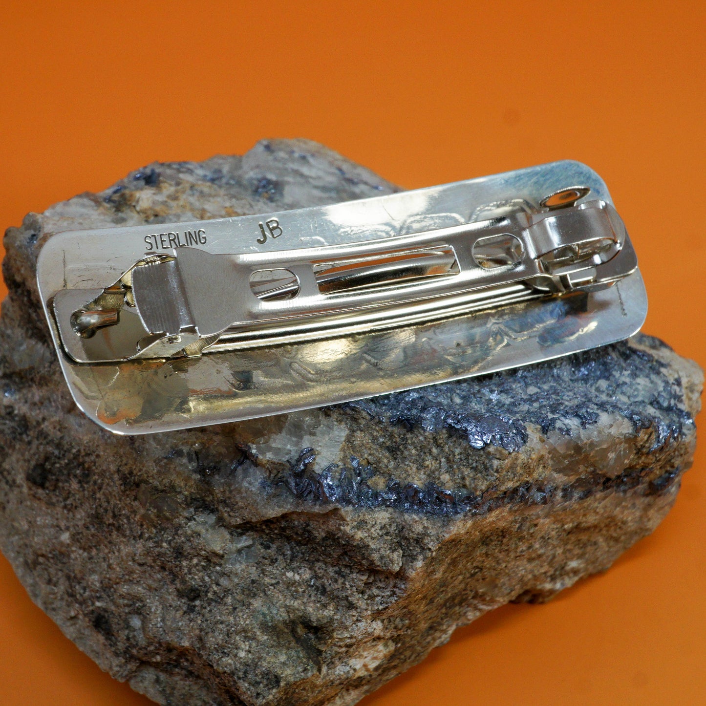 Sterling Silver Barrette with High Grade Kingman Turquoise