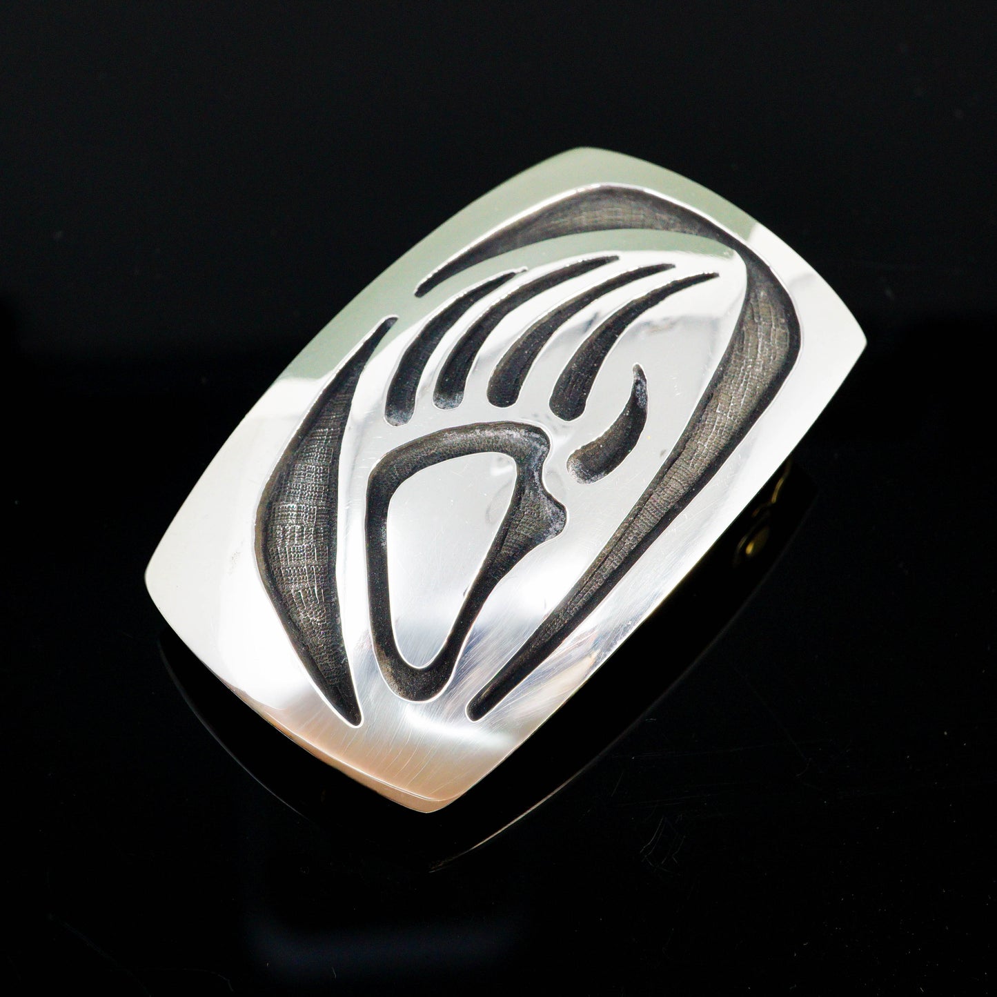 Sterling Silver Bear Paw Belt Buckle