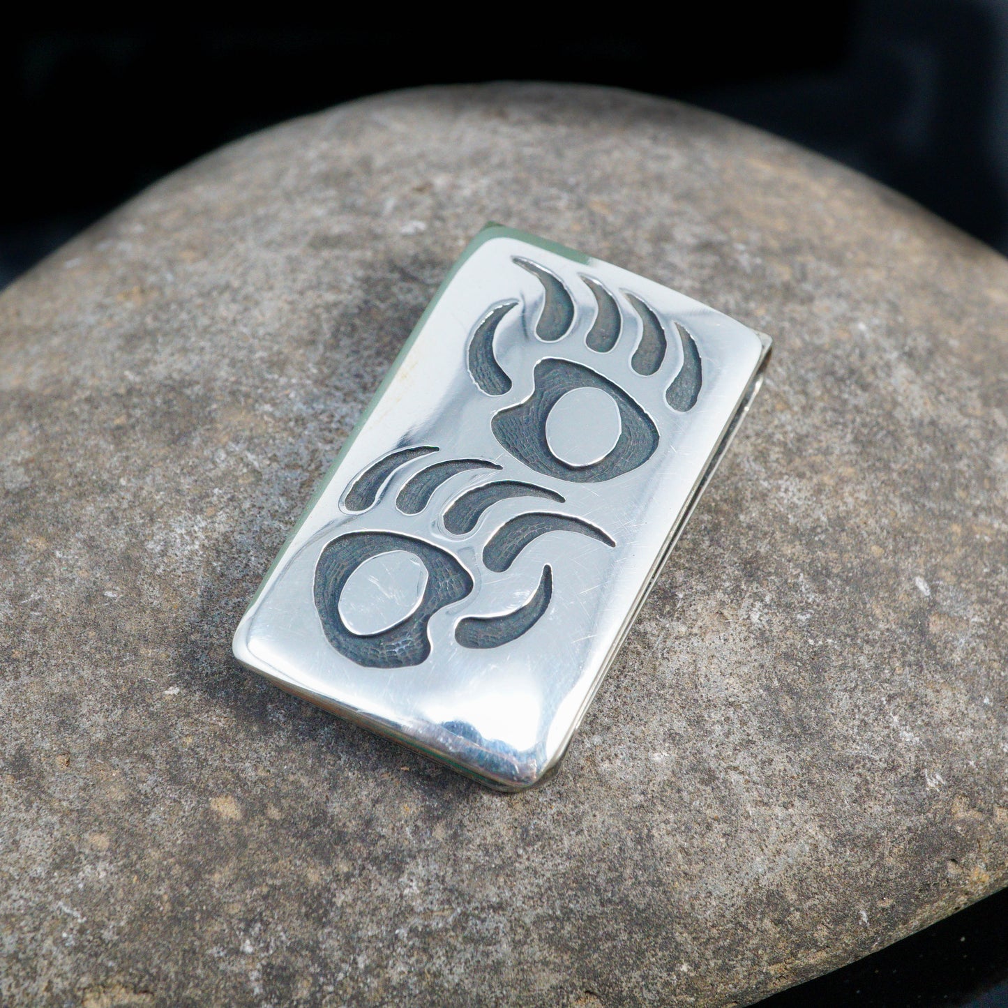 Sterling Silver Double Bear Paw Money Clip