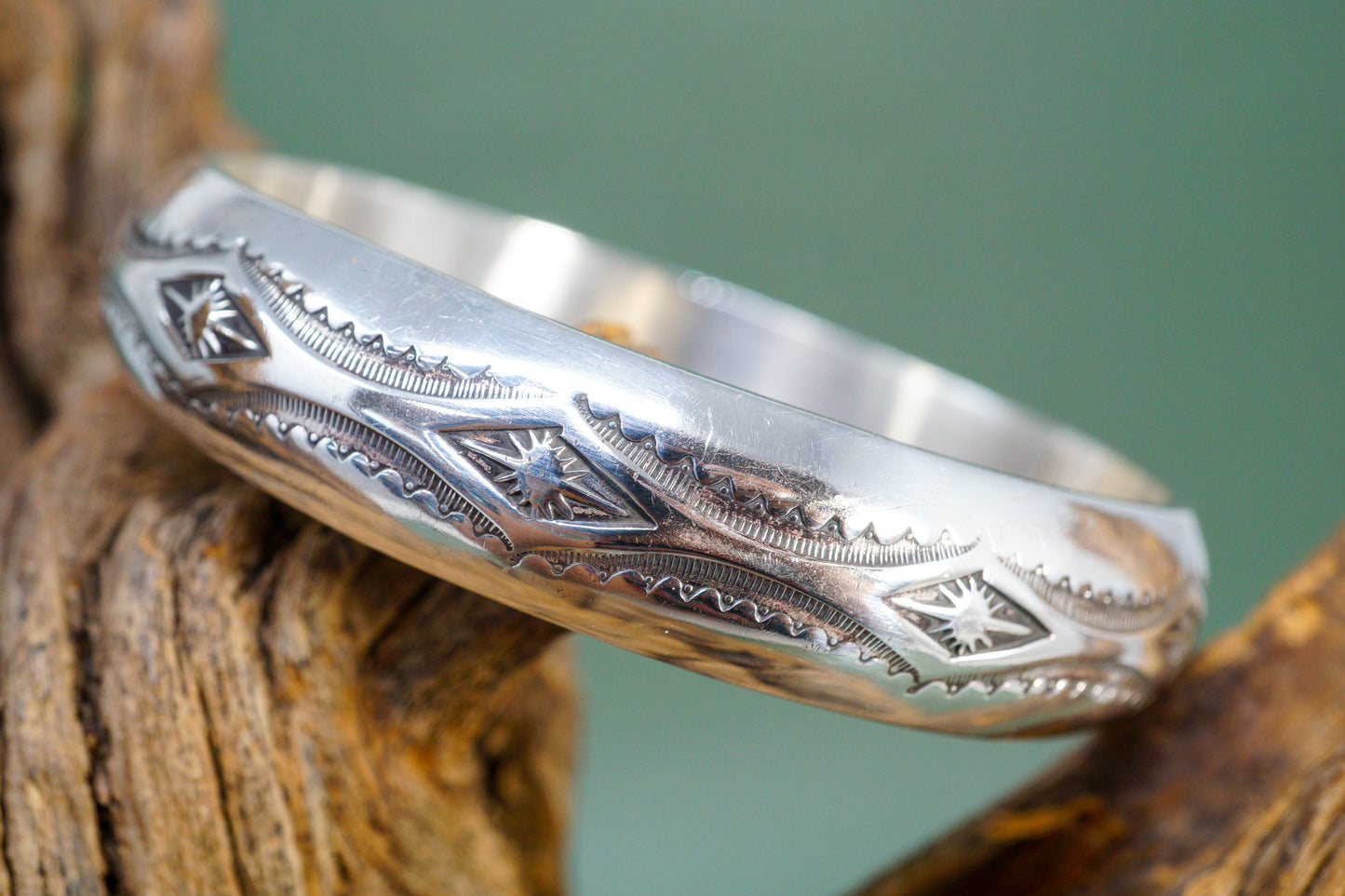 Sterling Silver Stamped Bangle