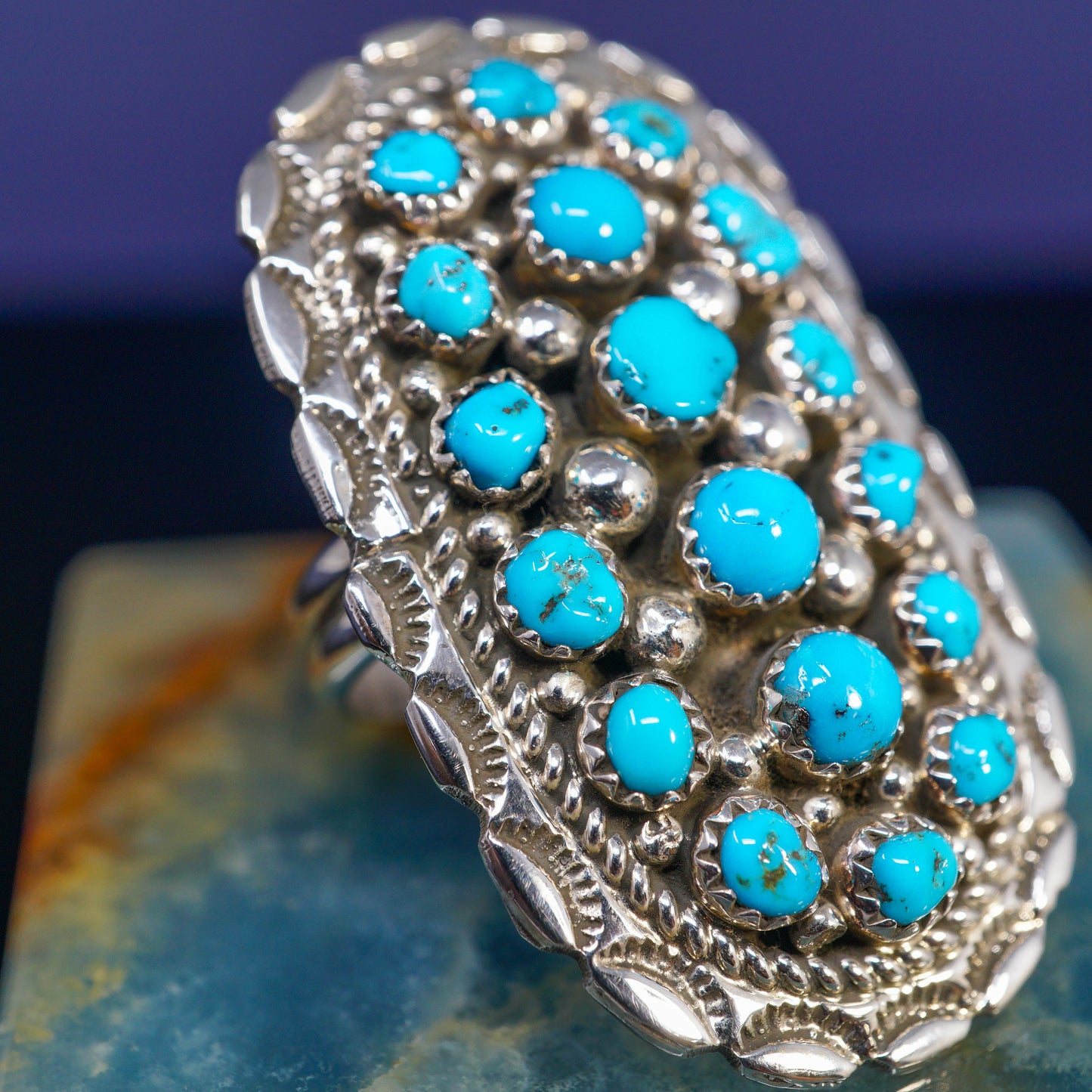 Sleeping Beauty Cluster Ring